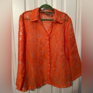 Chico’s Embossed lace blouse